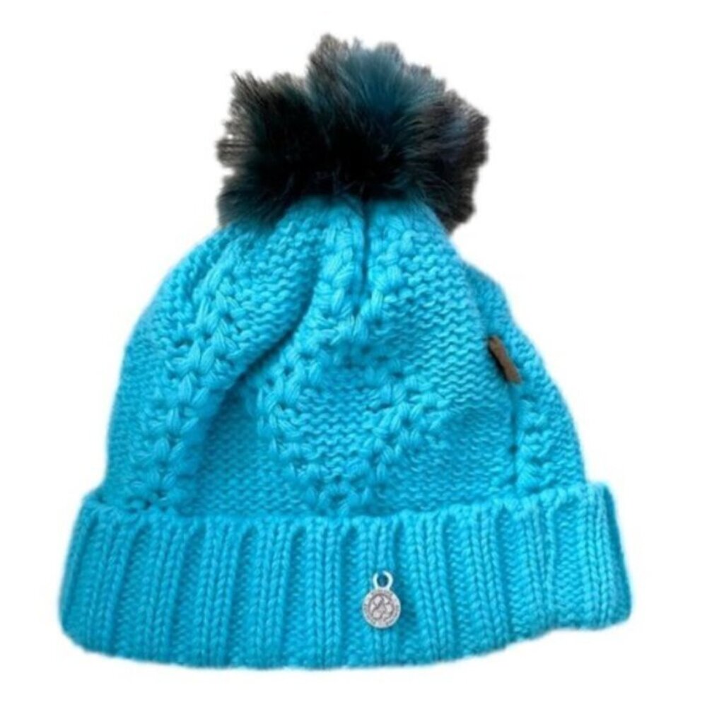 Harricana Turquoise Kako Toque w/ Removable Fur Pom - O/S 🇨🇦